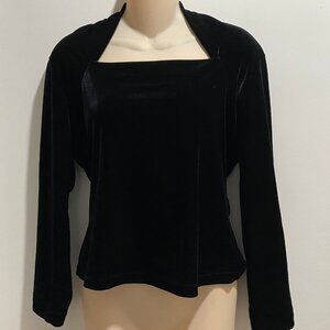 Vintage Jonden by Linda Leal Regency Goth Boho Minimalist Velvet Top Blouse M